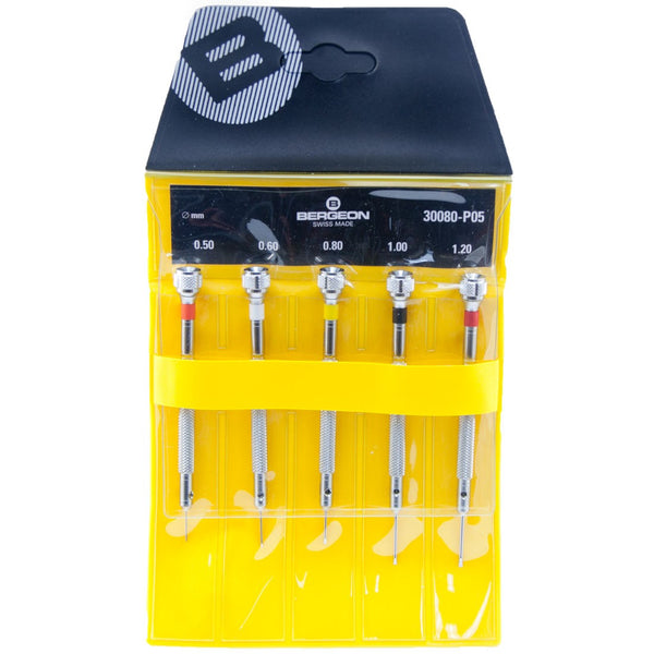 Bergeon 30080-P05 (5) Piece S/S Screwdrivers in Pouch