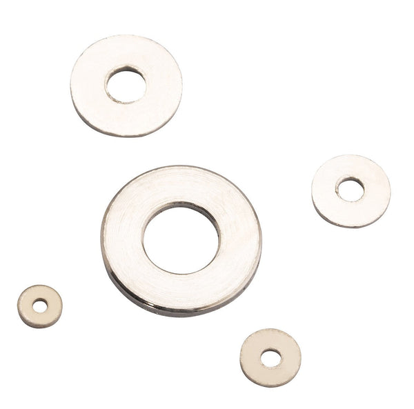 Assorted 100 PCs Nickelled Flat Washer with Round Holes