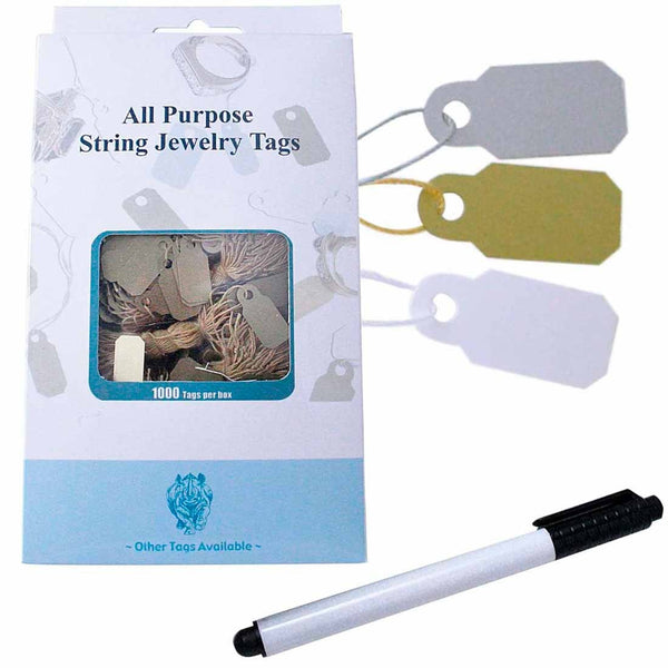 Premium Quality Jewelry String Tags (Box of 1,000)