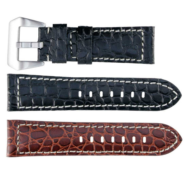 Banda No. 149 Crocodile Grain Fine Leather Straps (20mm~24mm)