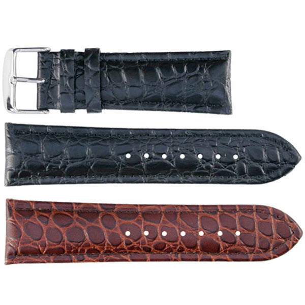 Banda No. 145 Crocodile Grain Fine Leather Straps (18mm~24mm)