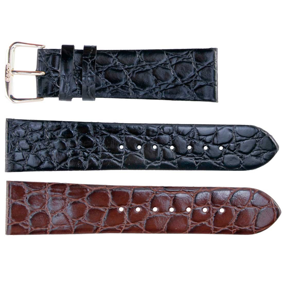 Banda No. 150 Crocodile Grain Fine Leather Straps (8mm~22mm