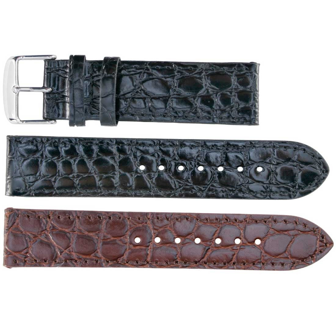 Banda No. 152 Crocodile Grain Fine Leather Straps (18mm~26mm)