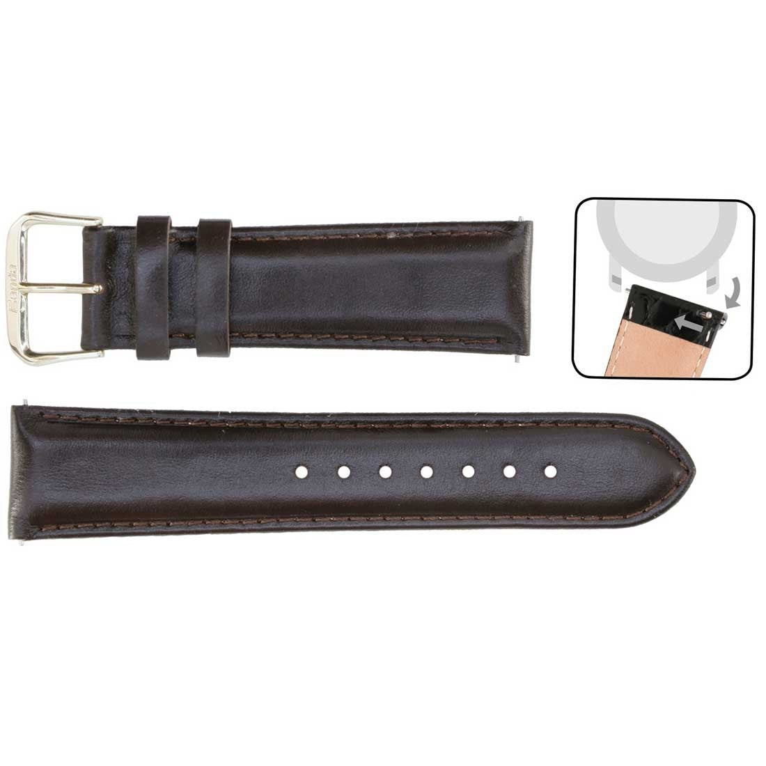 Banda No. 206 Smooth Calfskin Fine Leather Straps (18mm~22mm)