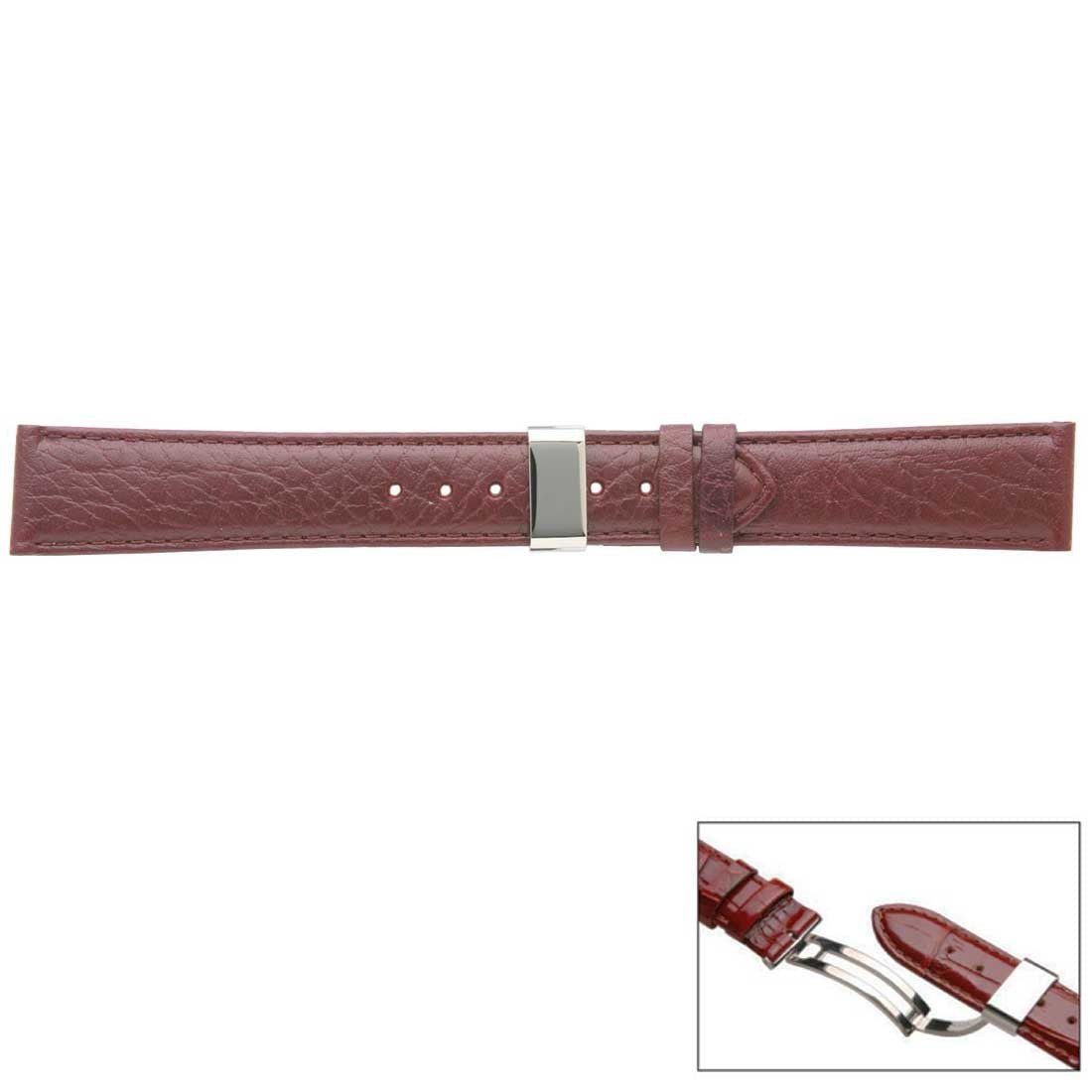 Banda No. 336 Buffalo Grain Fine Deployment Buckle Leather Straps (18mm~22mm)