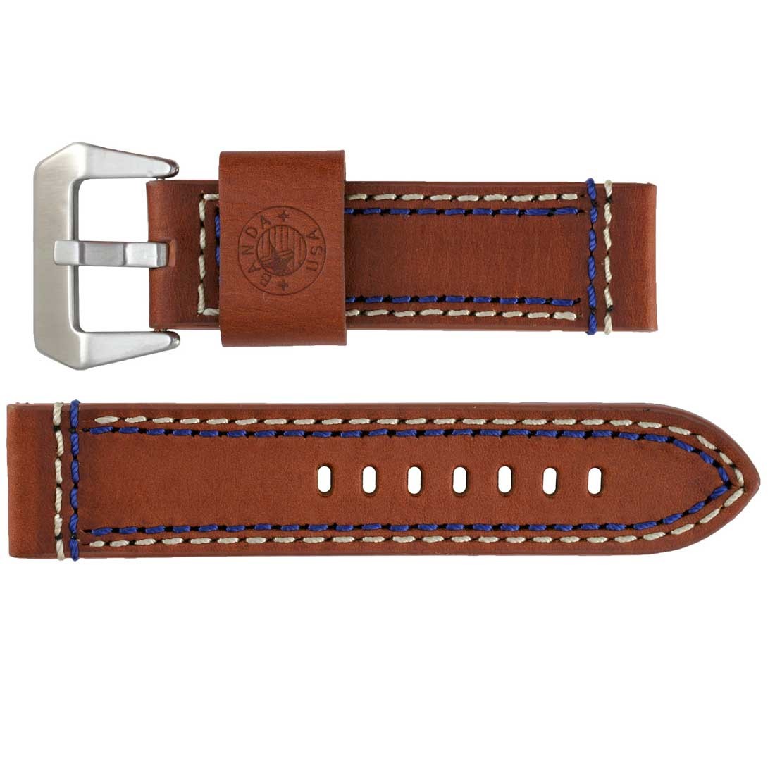 Banda No. 318 Cowboy Stripe Fine Leather Straps (20mm~26mm)