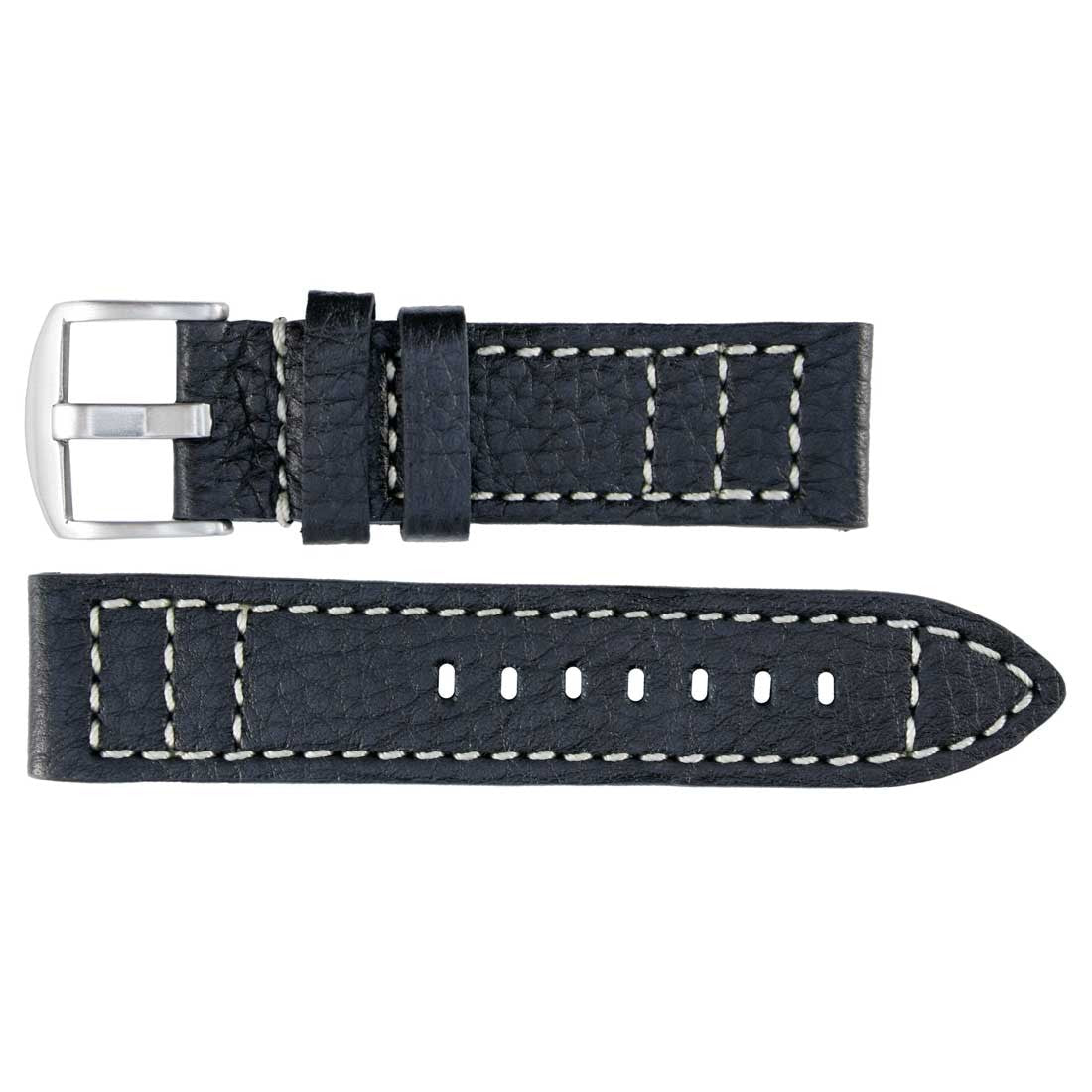 Cinturino Per Orologio In Vera Pelle Di Bufalo Marrone Chiaro - Foto 8