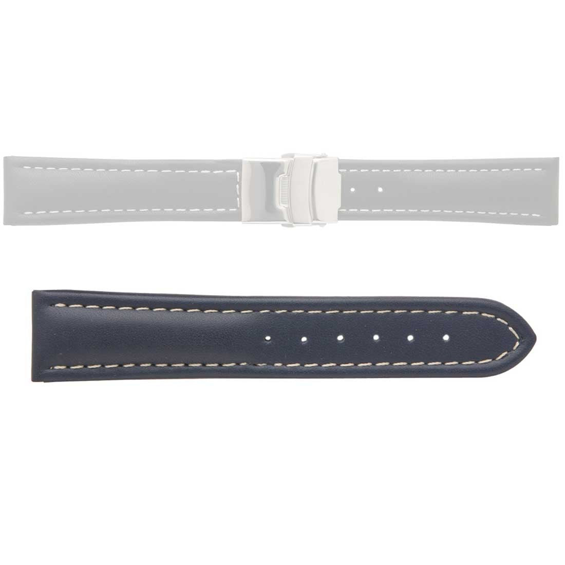 Banda No. 515 Smooth Waterproof Fine Deployment Buckle Leather Straps (18mm~24mm)