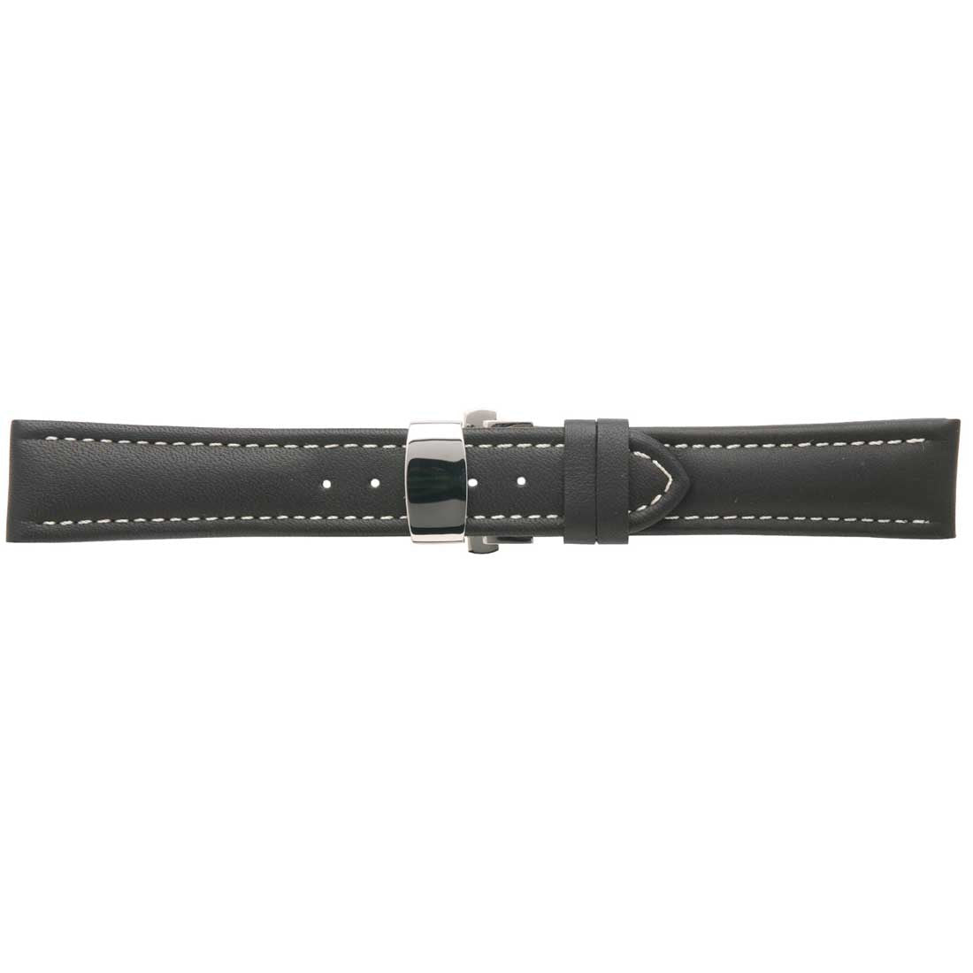 Banda No. 517 Smooth Waterproof Fine Deployment Buckle Leather Straps (18mm~24mm)
