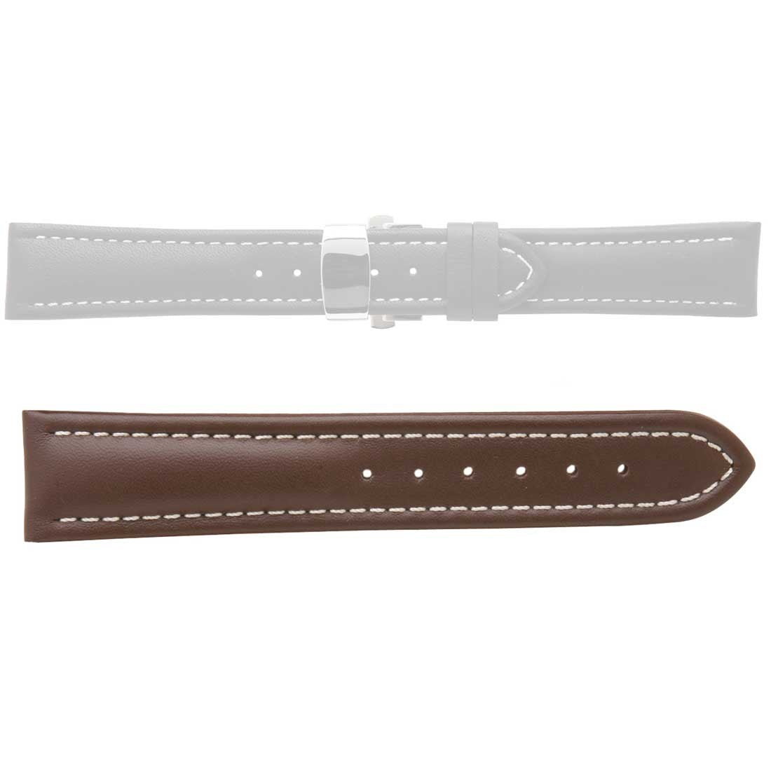 Banda No. 517 Smooth Waterproof Fine Deployment Buckle Leather Straps (18mm~24mm)