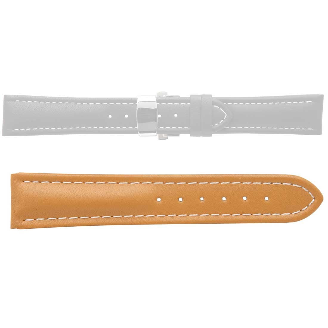 Banda No. 517 Smooth Waterproof Fine Deployment Buckle Leather Straps (18mm~24mm)