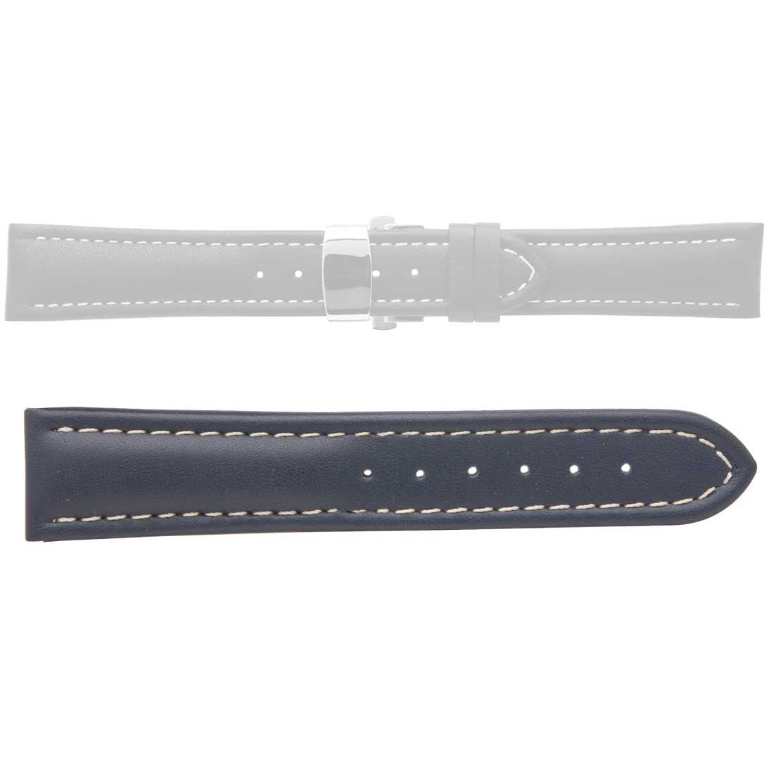 Banda No. 517 Smooth Waterproof Fine Deployment Buckle Leather Straps (18mm~24mm)