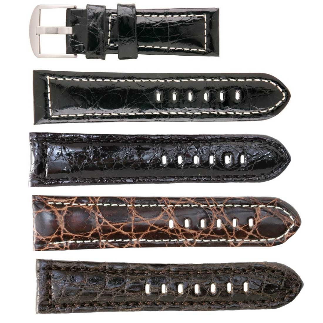 Banda No. 608 Genuine Crocodile Fine Leather Straps (18mm~24mm)