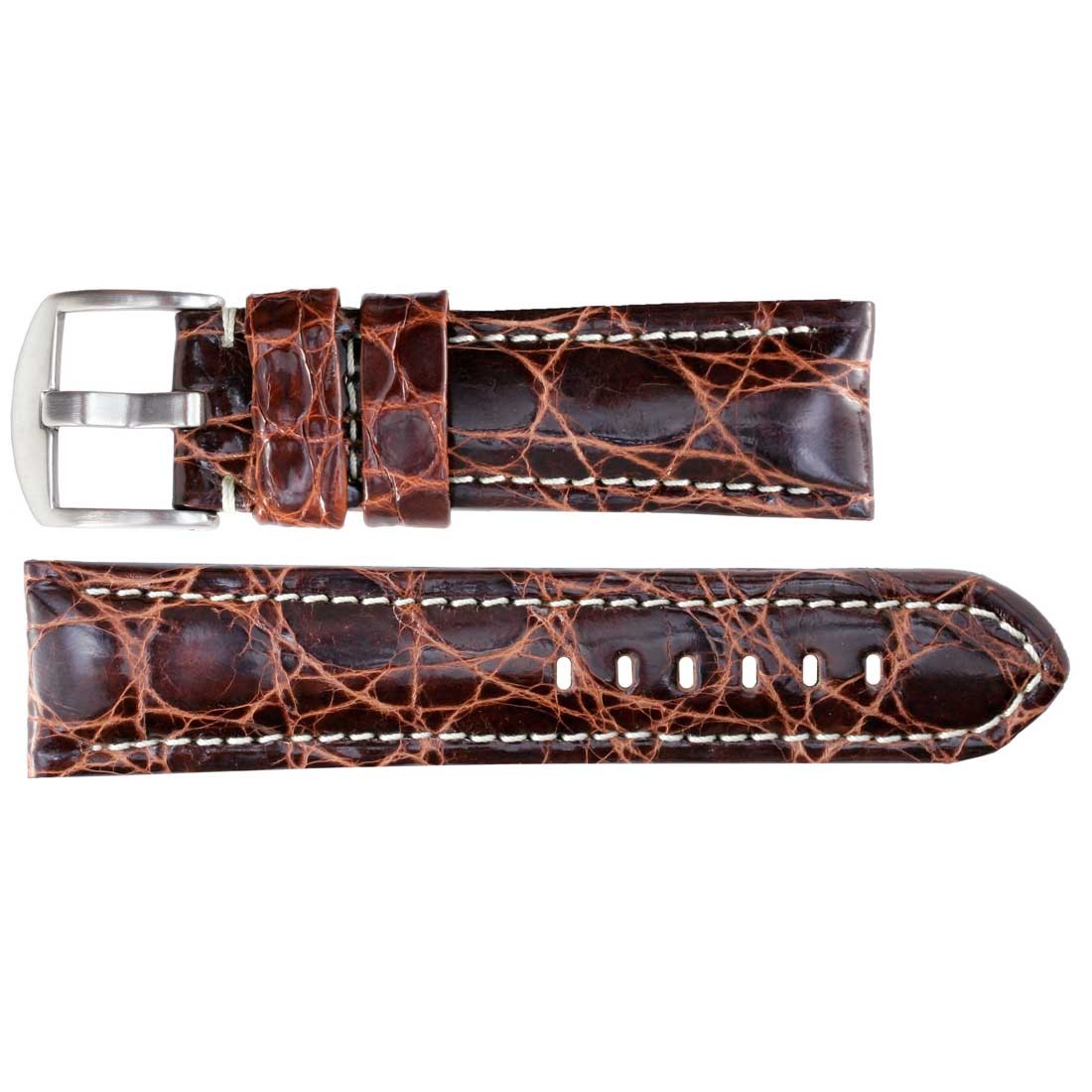 Banda No. 608 Genuine Crocodile Fine Leather Straps (18mm~24mm)