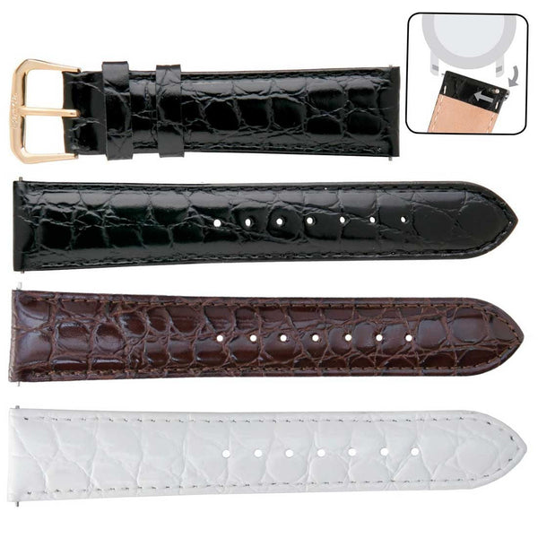 Banda No. 135 Crocodile Grain Fine Leather Straps (12mm~22mm)