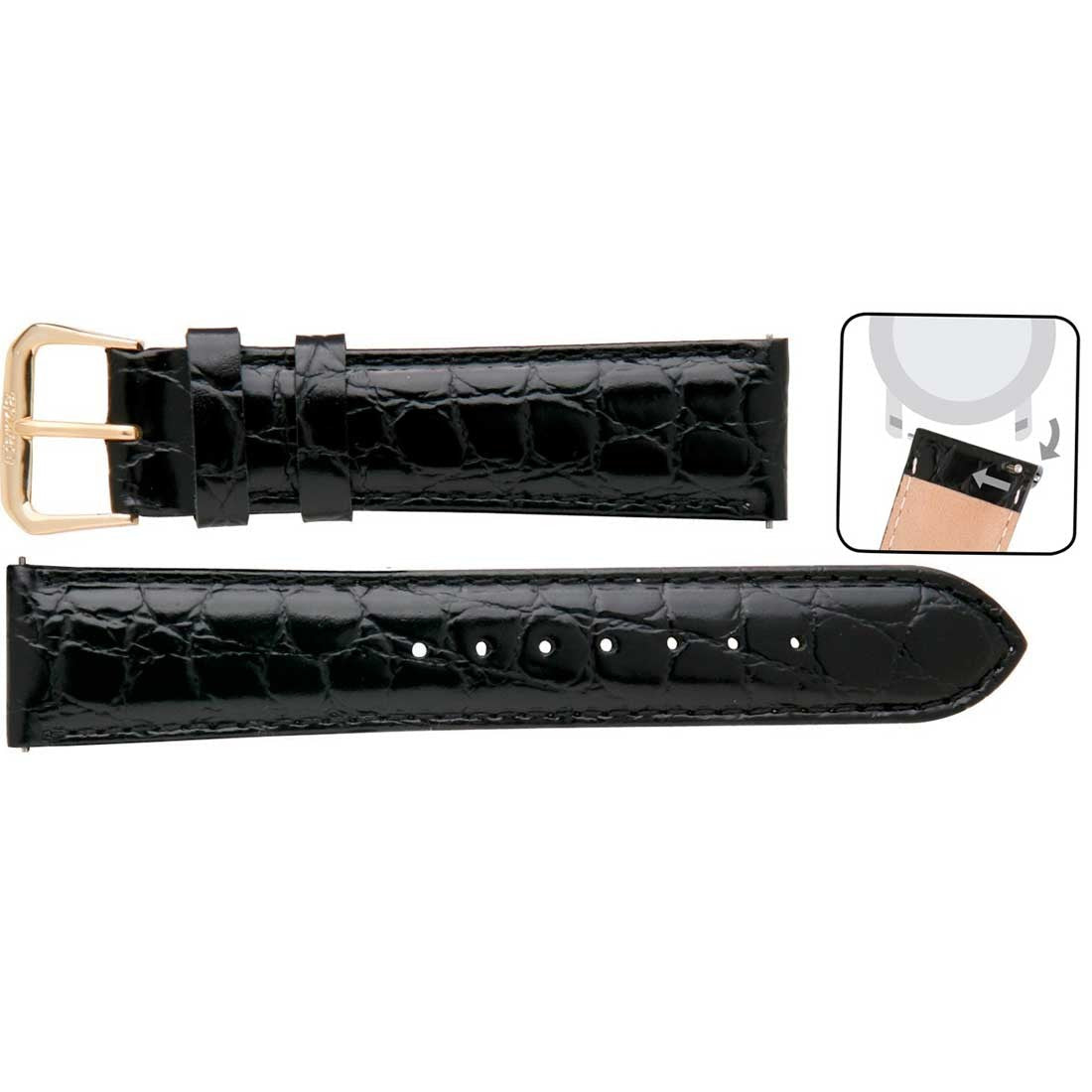 Banda No. 135 Crocodile Grain Fine Leather Straps (12mm~22mm)