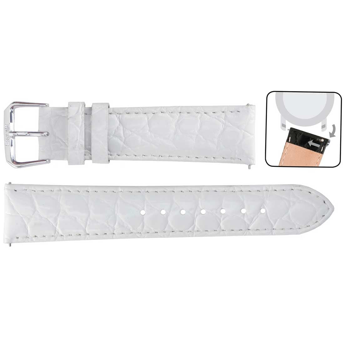 Banda No. 135 Crocodile Grain Fine Leather Straps (12mm~22mm)