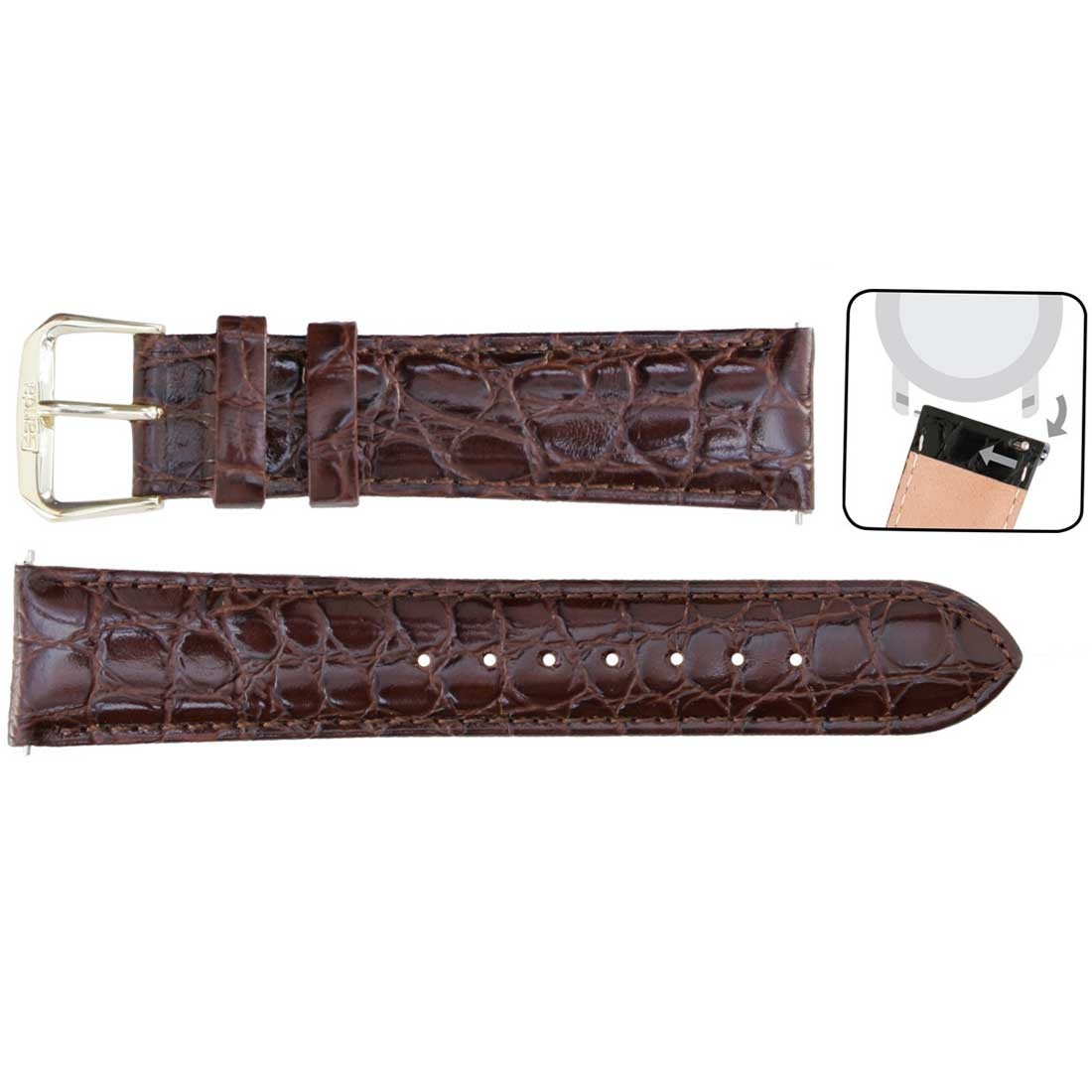 Banda No. 135 Crocodile Grain Fine Leather Straps (12mm~22mm)