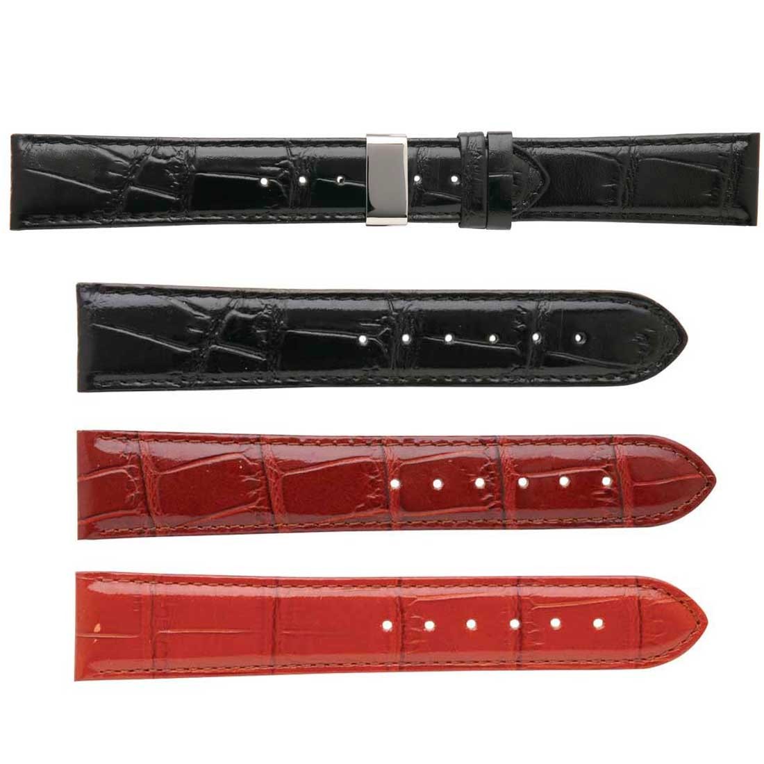 Banda No. 176 Alligator Grain Fine Deployment Buckle Leather Straps (18mm~22mm)