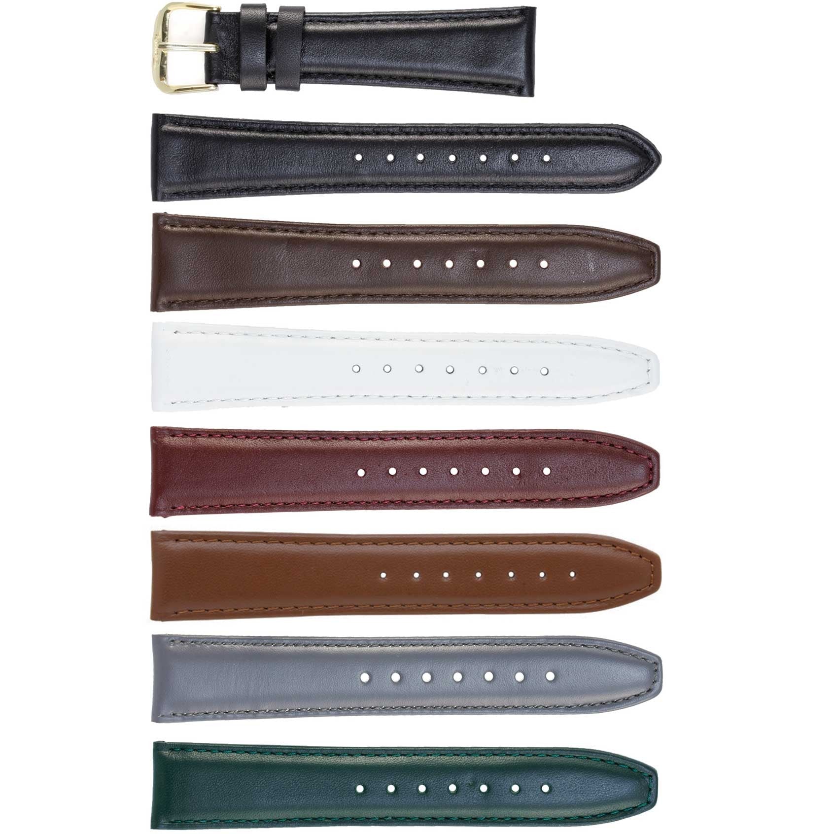 Banda No. 203 Smooth Calfskin Fine Leather Straps (8mm~24mm)