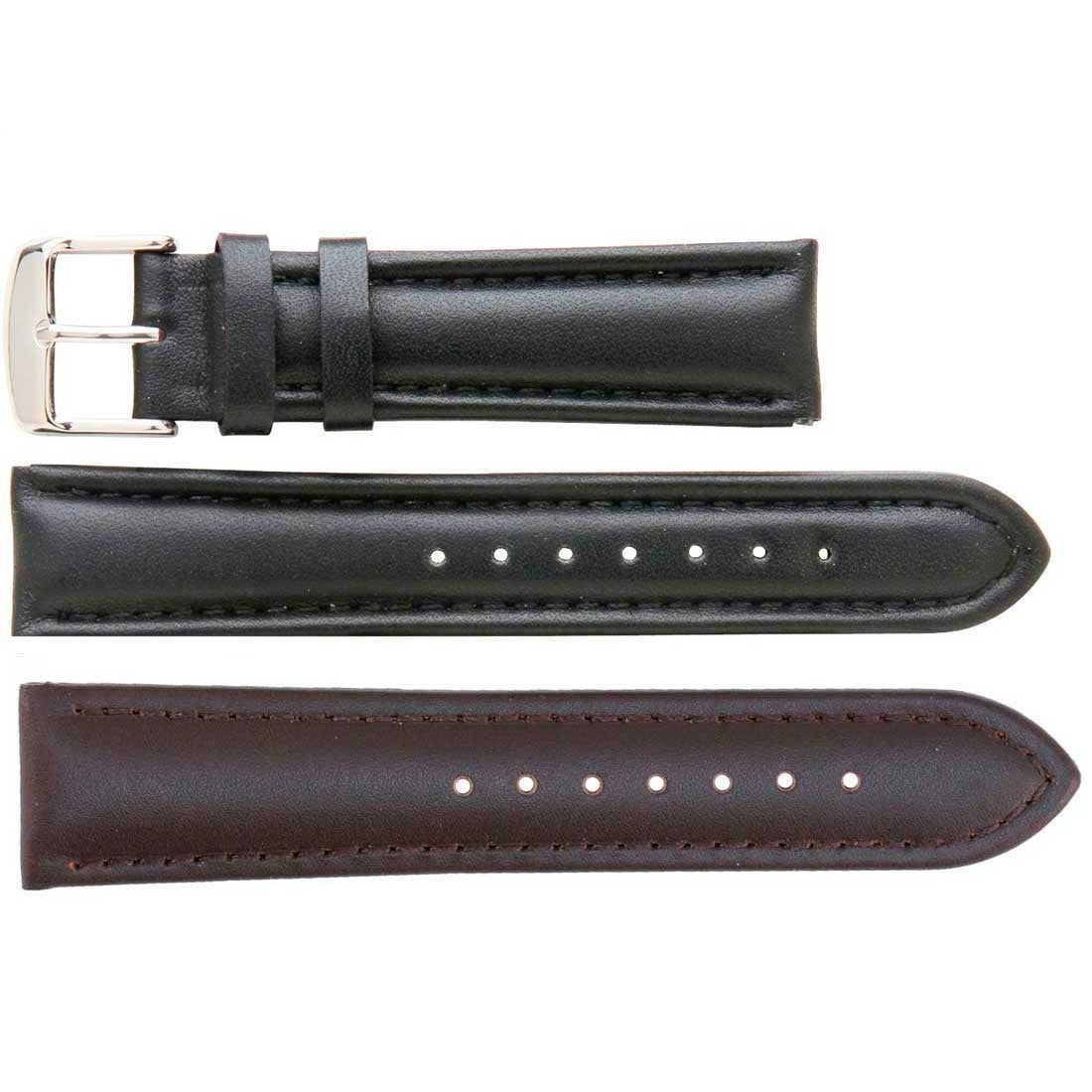 Band No. 505 Long Smooth Waterproof Fine Leather Straps (18mm~26mm)
