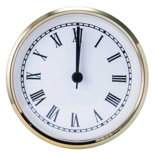 Clock Inserts 100mm (4") Yellow Bezel, White Roman Dial