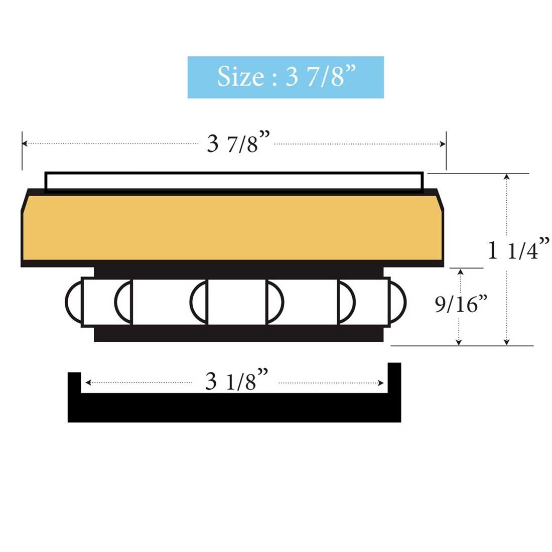 Clock Inserts 100mm (4") Yellow Bezel, White Roman Dial