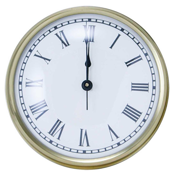 Clock Inserts 111mm (4 3/8") Yellow Bezel, Ivory Roman Dial