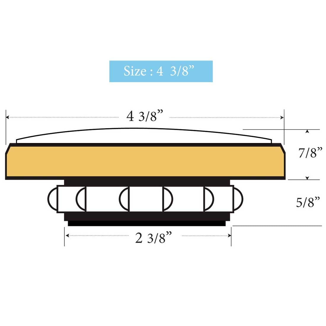 Clock Inserts 111mm (4 3/8") Yellow Bezel, Ivory Roman Dial