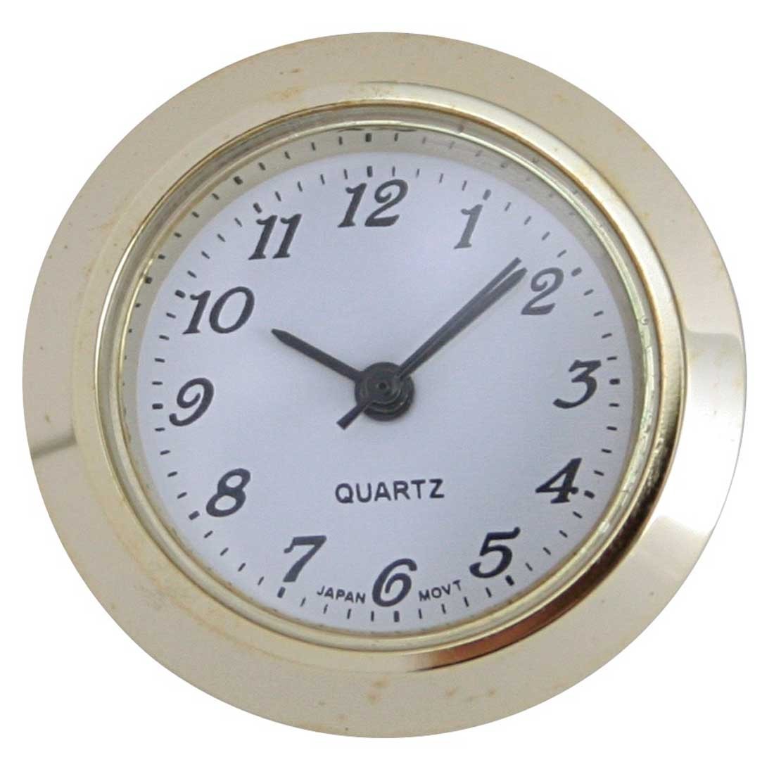 Clock Inserts 25mm (1") Yellow Bezel, White Arabic Dial
