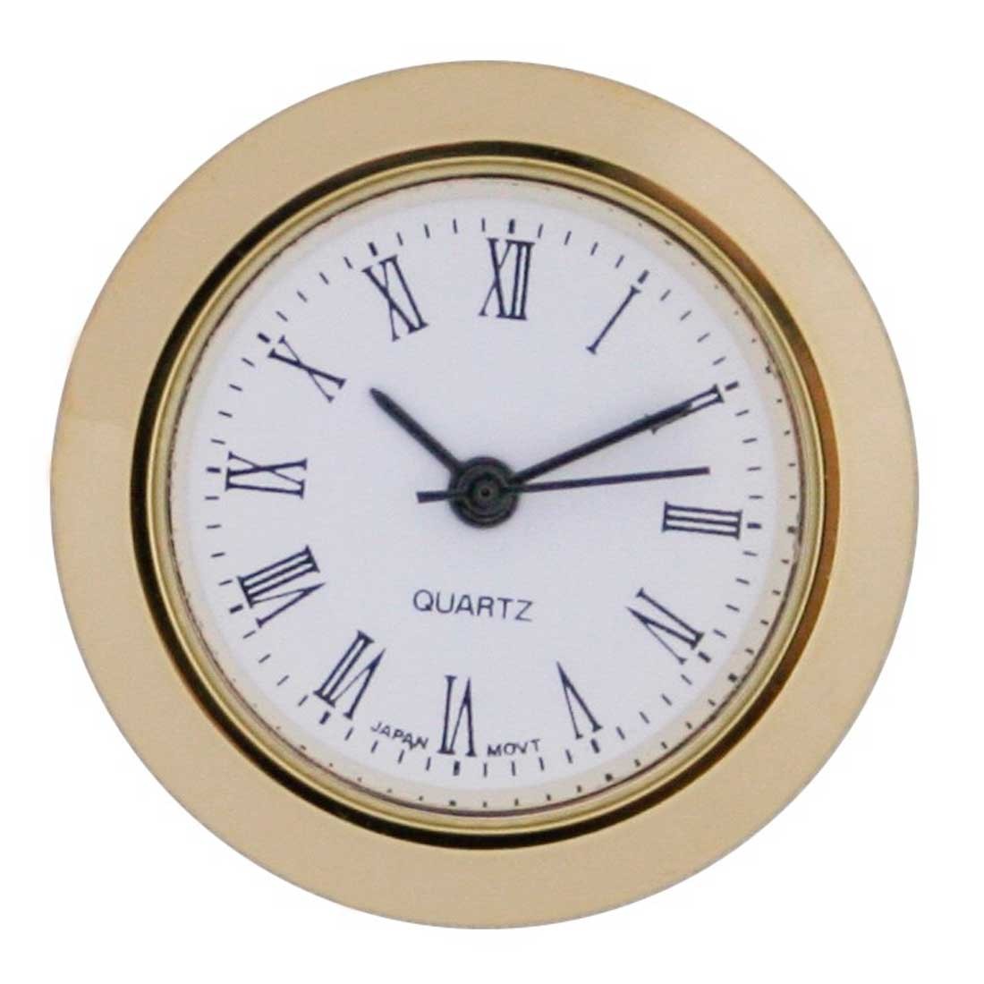 Clock Inserts 25mm (1") Yellow Bezel, White Roman Dial