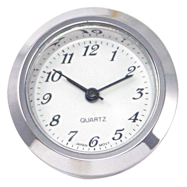 thumbnail image 2 of Oak Clock For Caravans & Motorhomes – White Arabic Dial, Brass Bezel, 85mm – By Time And Weather Instruments 2 of 4