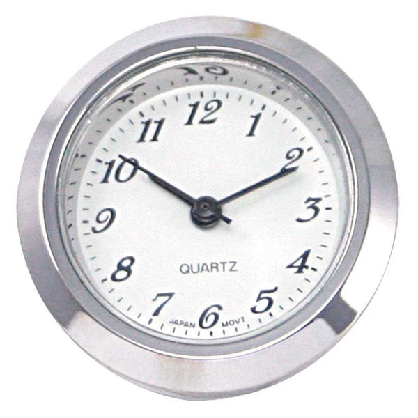 Clock Inserts 25mm (1") Chrome Bezel, White Arabic Dial