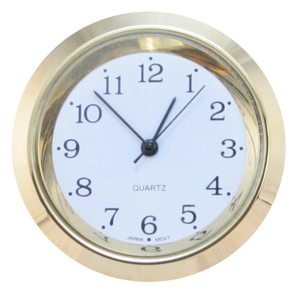 Clock Inserts 35mm (1 3/8") Yellow Bezel, White Arabic Dial