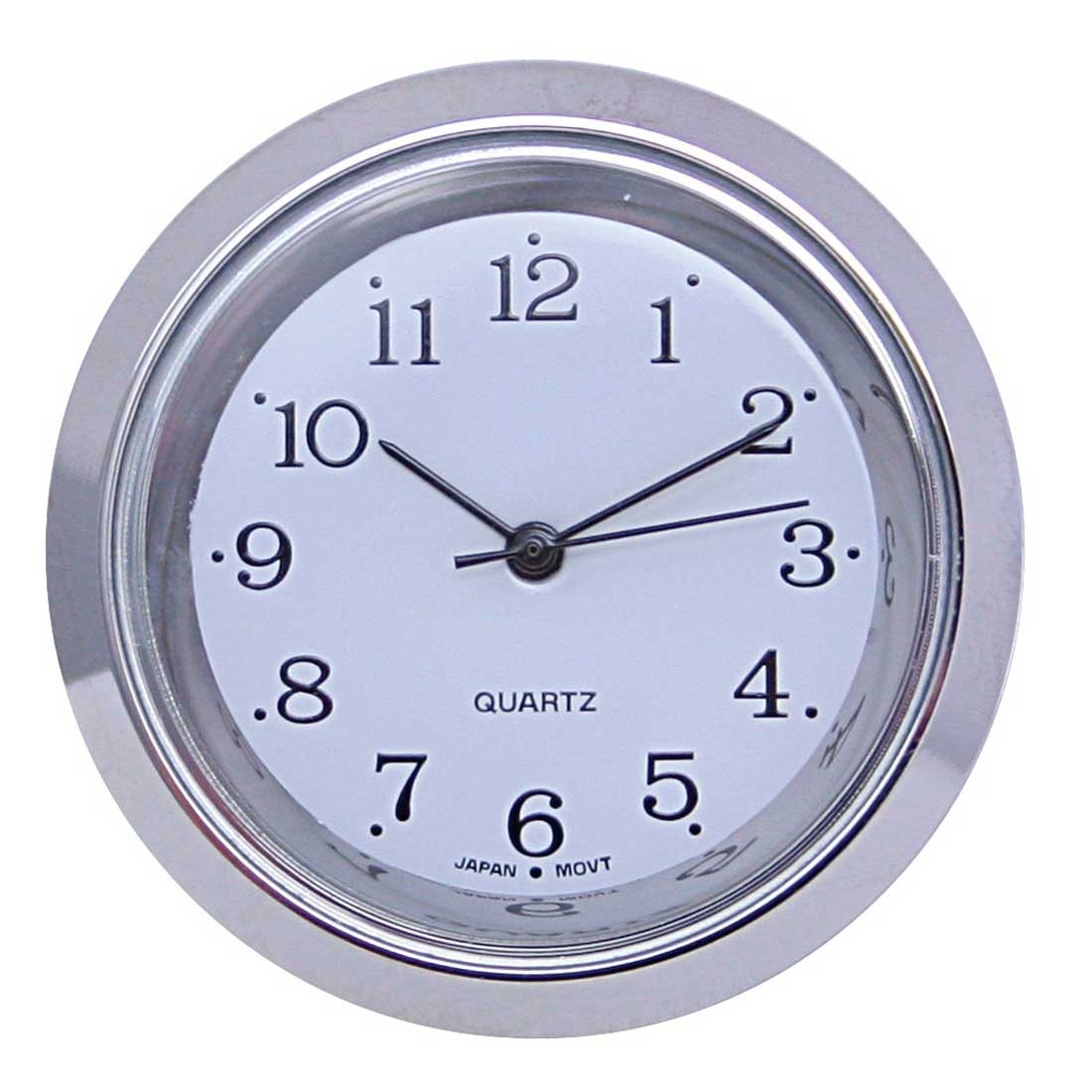 Clock Inserts 35mm (1 3/8") Chrome Bezel, White Arabic Dial