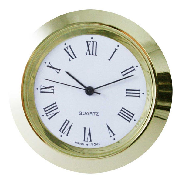 Clock Inserts 42mm (1 5/8") Yellow Bezel, White Roman Dial
