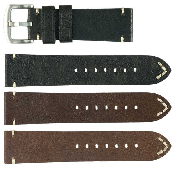 Banda No. 315 Vintage Watch Straps with Hand-sewn Stitching (20mm, 22mm and 24mm)