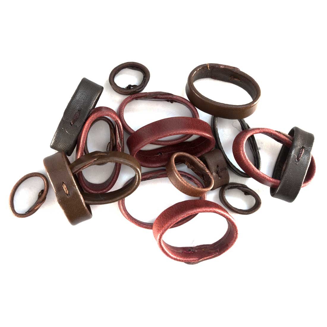 TC-173, High Quality Brown Strap Keepers (18 Pieces)