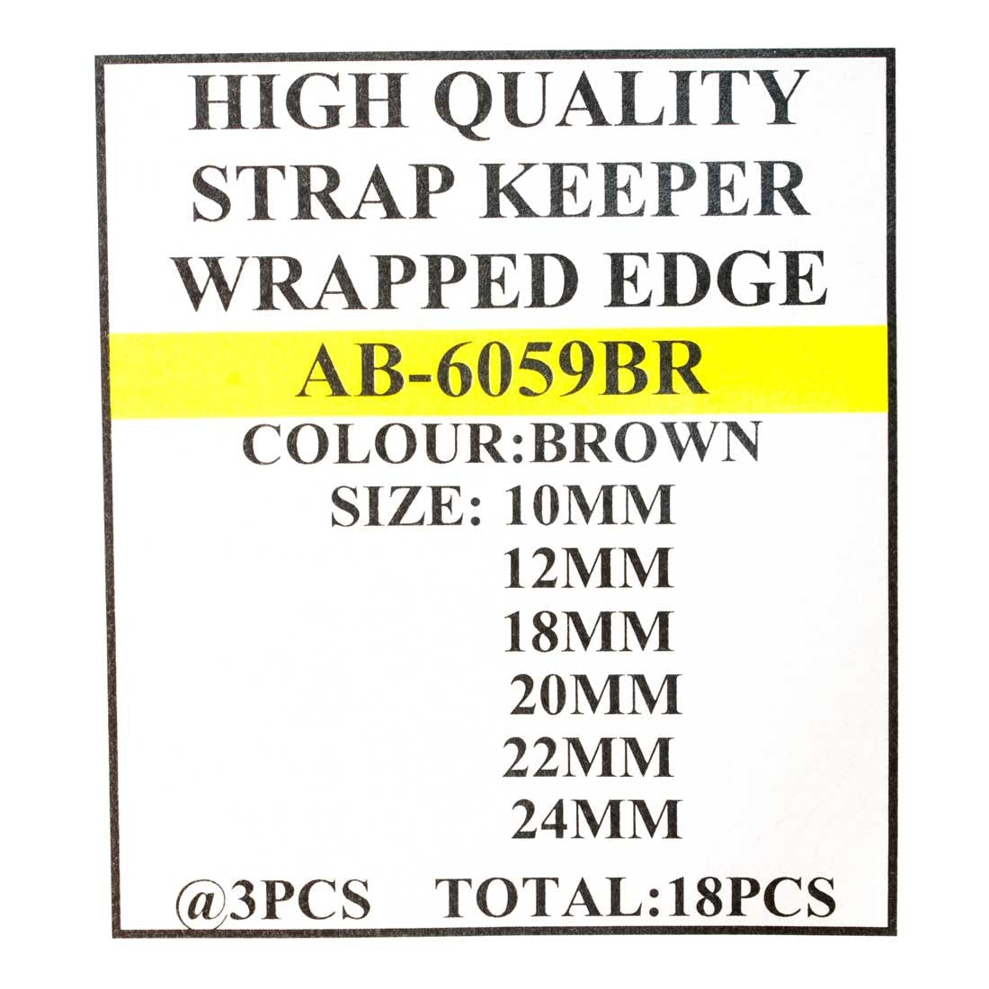 TC-173, High Quality Brown Strap Keepers (18 Pieces)