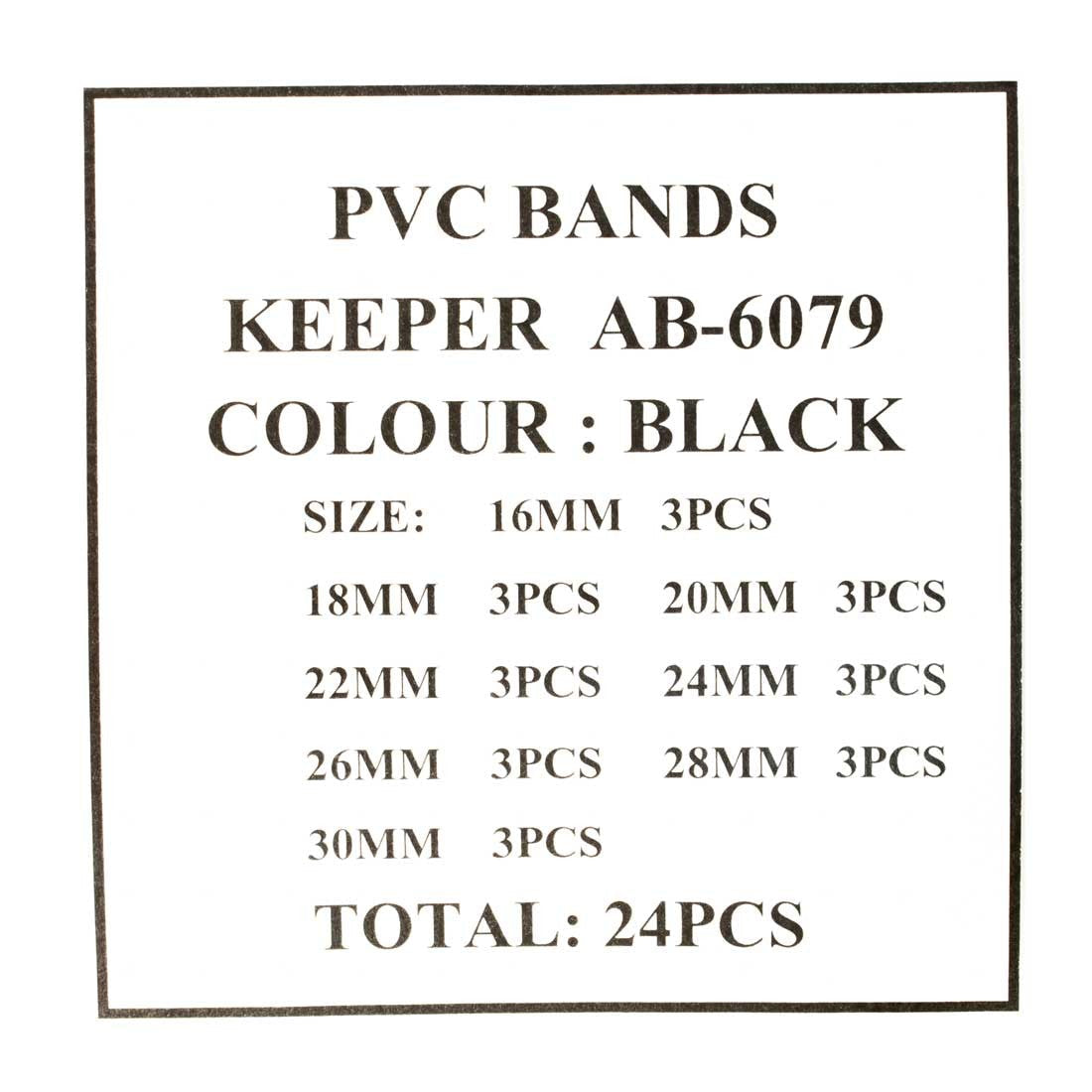 TC-178, Black Silicon Strap Keepers, 16-30mm (24 Pieces)