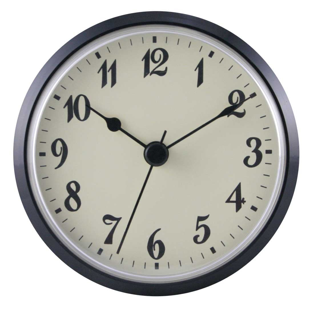Clock Inserts 90mm (3 1/2") Black Bezel, Ivory Arabic Dial