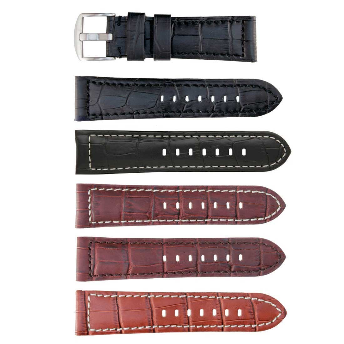 Banda No. 107 Alligator Grain Fine Leather Straps (18mm~24mm)