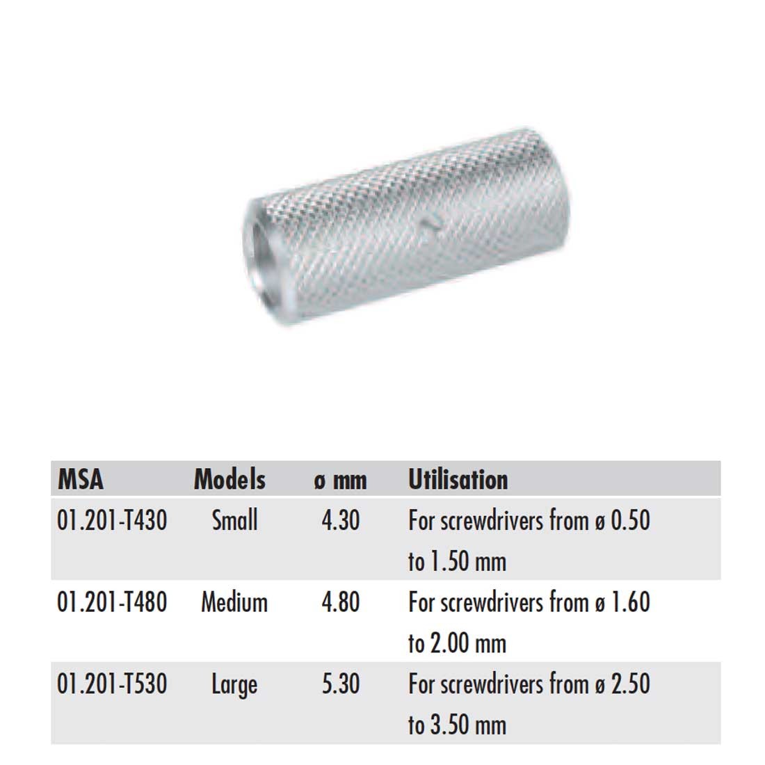 Horotec MSA 01.201-T Aluminium Enlargement Rings for Screwdrivers