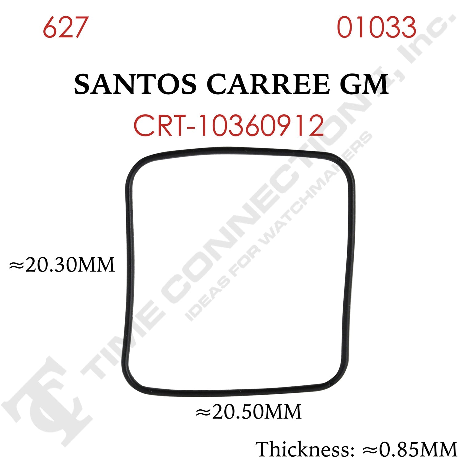 Original Cartier Square Case Back / Crystal Gaskets for Cartier Watches