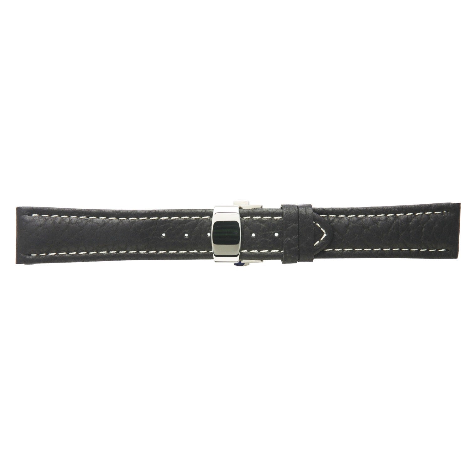 Banda No. 337 Buffalo Grain Fine Deployment Buckle Leather Straps (18mm~24mm)