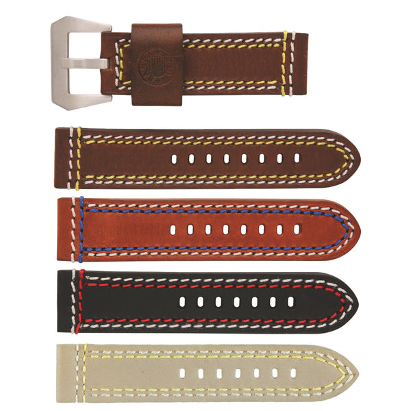 Banda No. 318 Cowboy Stripe Fine Leather Straps (20mm~26mm)