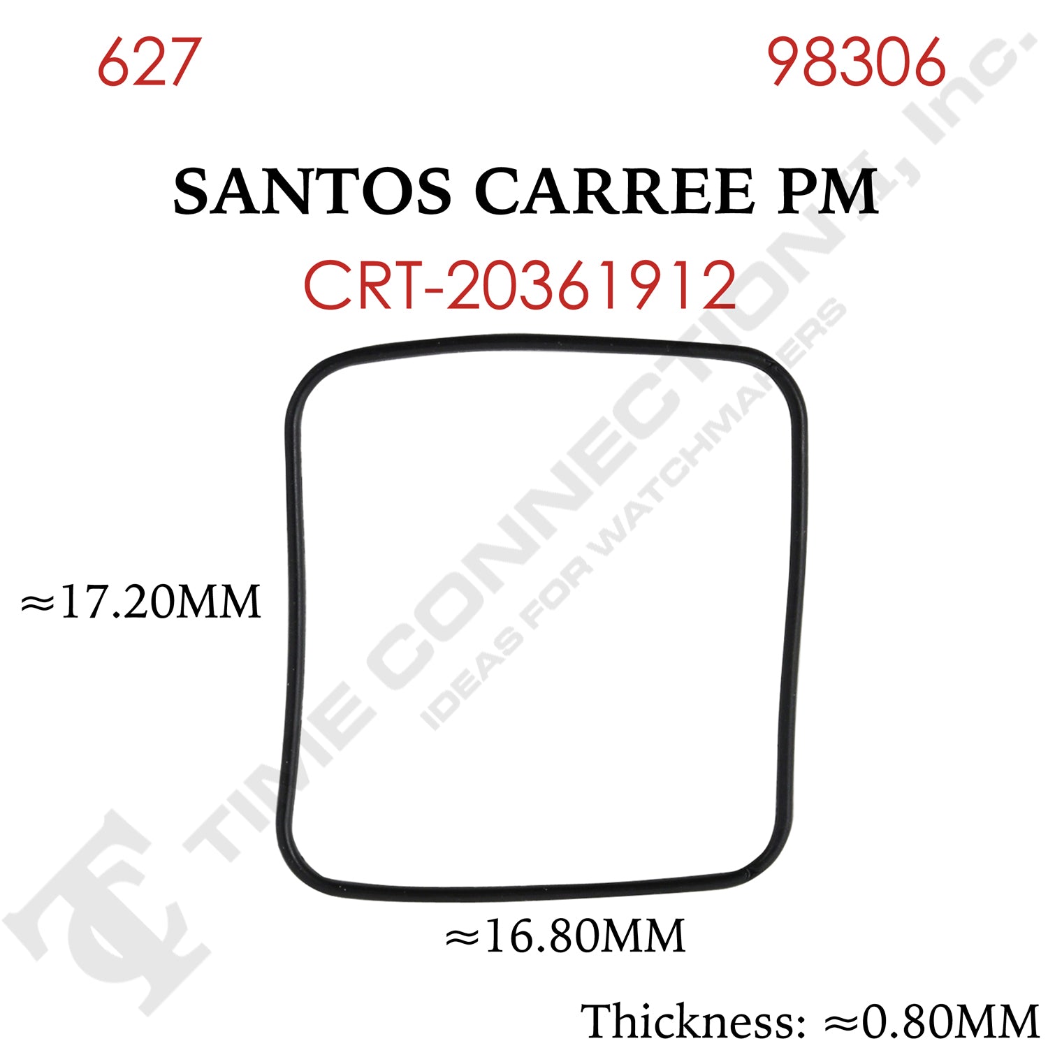 Original Cartier Square Case Back / Crystal Gaskets for Cartier Watches