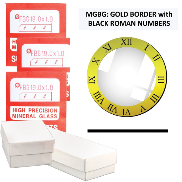 MGBG: Gold Ring w/Black Roman Crystals (18.0~33.0mm) Set of 31 Pcs.