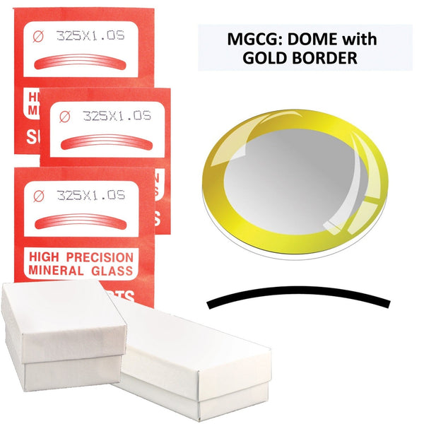 MGCG: Dome w/Gold Ring Crystals, (20.0~34.0mm) Set of 21 PCs.