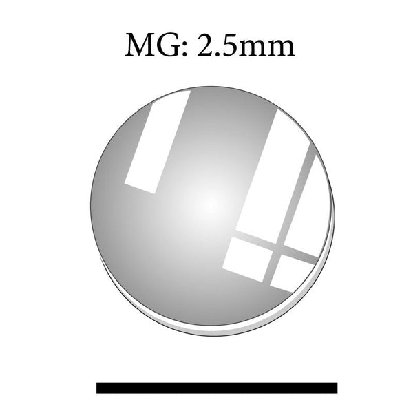 MG 2.5mm 18.3mm Thickness Round Flat Mineral Glass Crystals